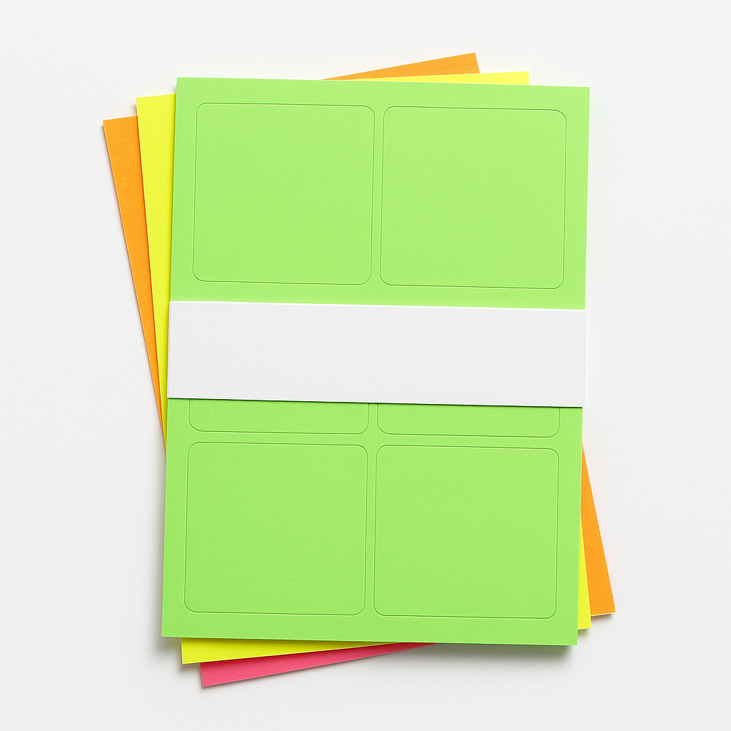 4X2 FLUORESCENT LASER/INKJET LABEL GREEN  8/SHEET 1000 SHEETS = 8000 LABELS