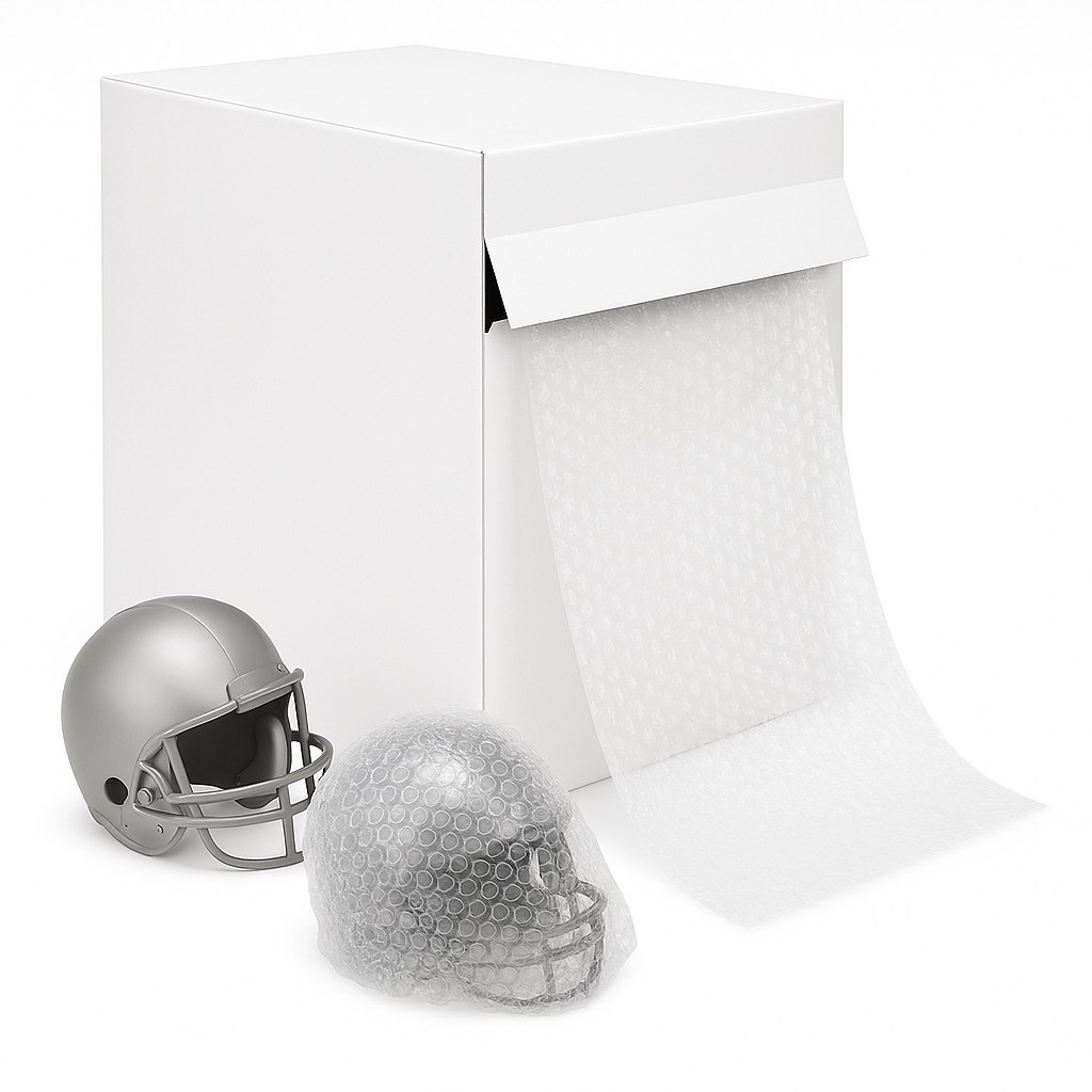 3/16"X48"X300' COHESIVE BUBBLE WRAP PERF-12 SLIT-12 CLEAR (WITHOUT DISPENSER BOX)