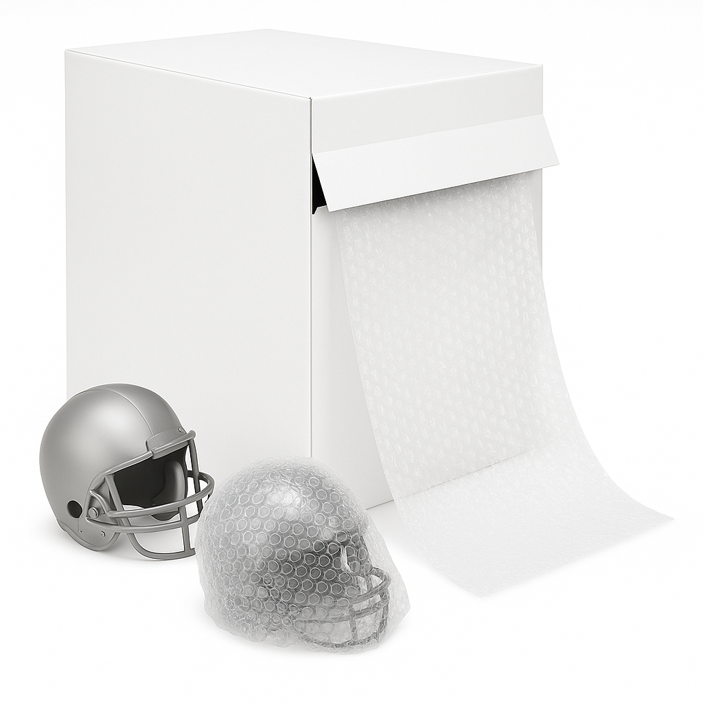 3/16"X48"X300' COHESIVE BUBBLE WRAP PERF-12 SLIT-12 CLEAR (WITHOUT DISPENSER BOX)