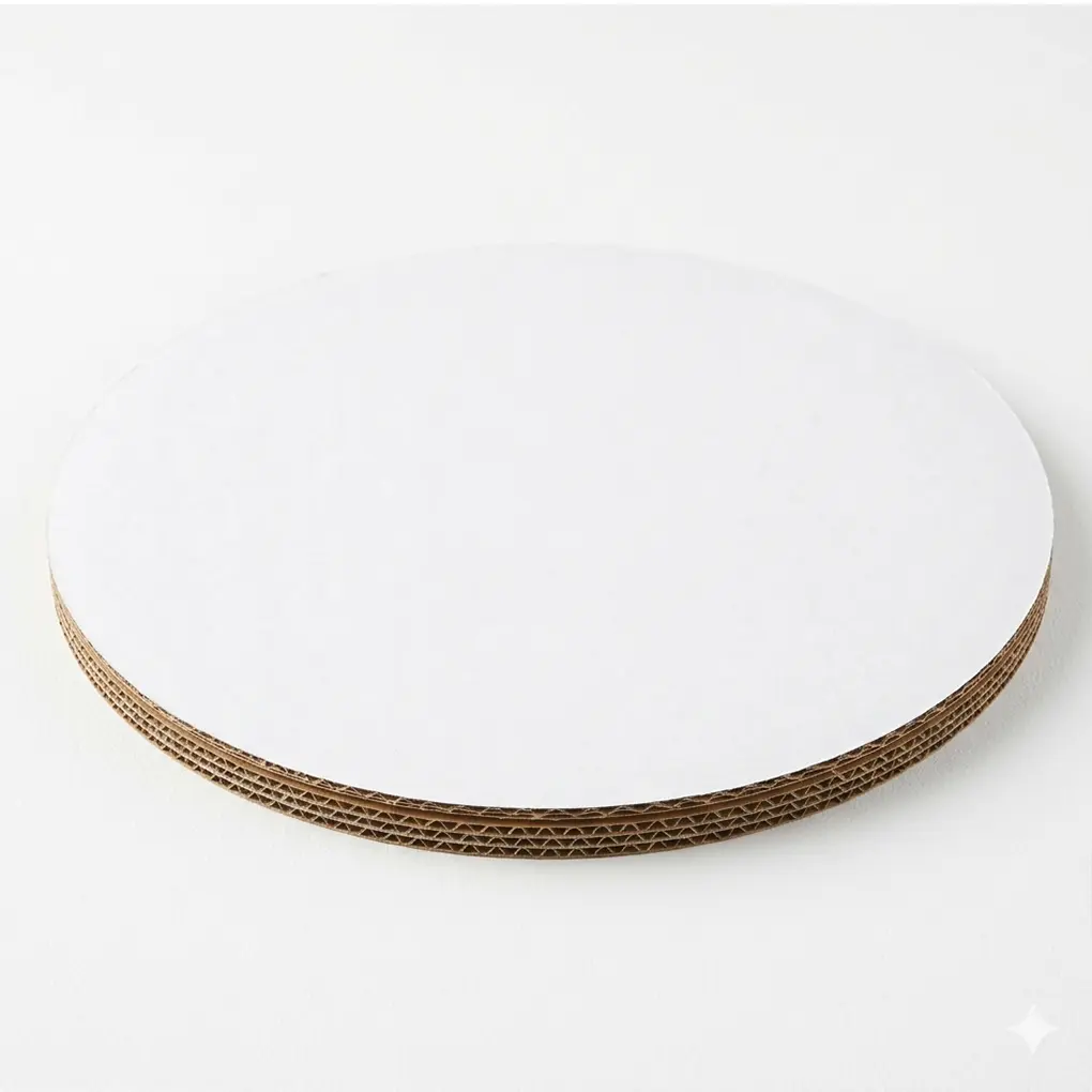 12" CORRUGATED GREASE-PROOF CAKE CIRCLE BRIGHT WHITE 100 PCS/CS