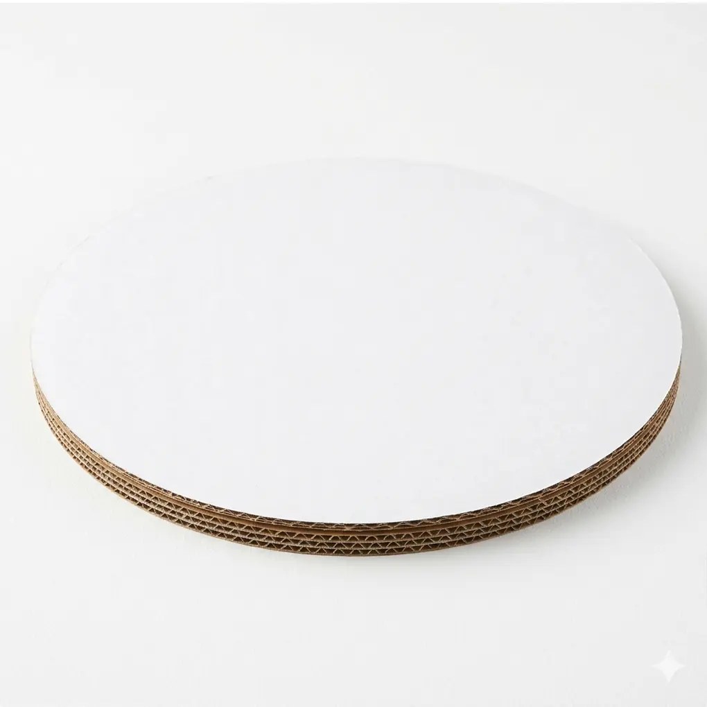 12" CORRUGATED GREASE-PROOF CAKE CIRCLE BRIGHT WHITE 100 PCS/CS