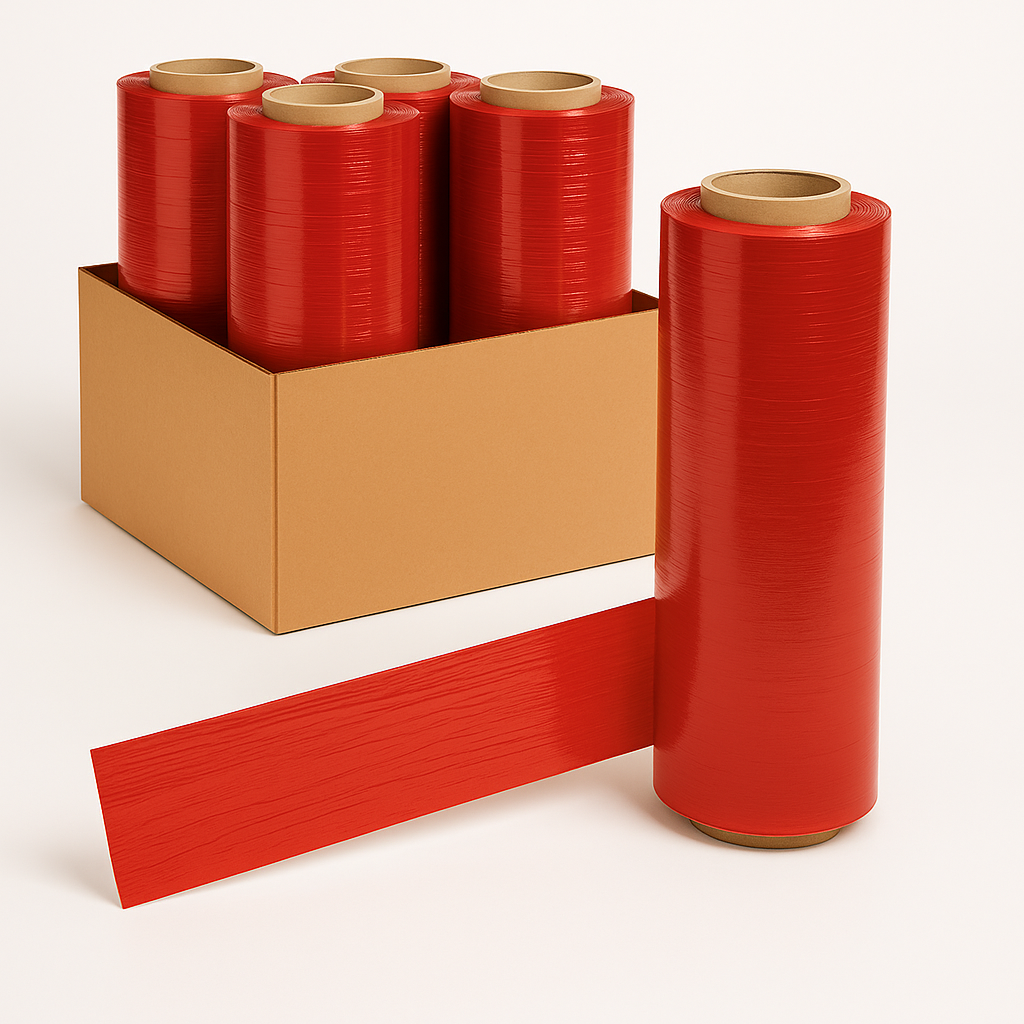 18"X1500' HAND STRETCH FILM 80GA RED 48CS/PLT