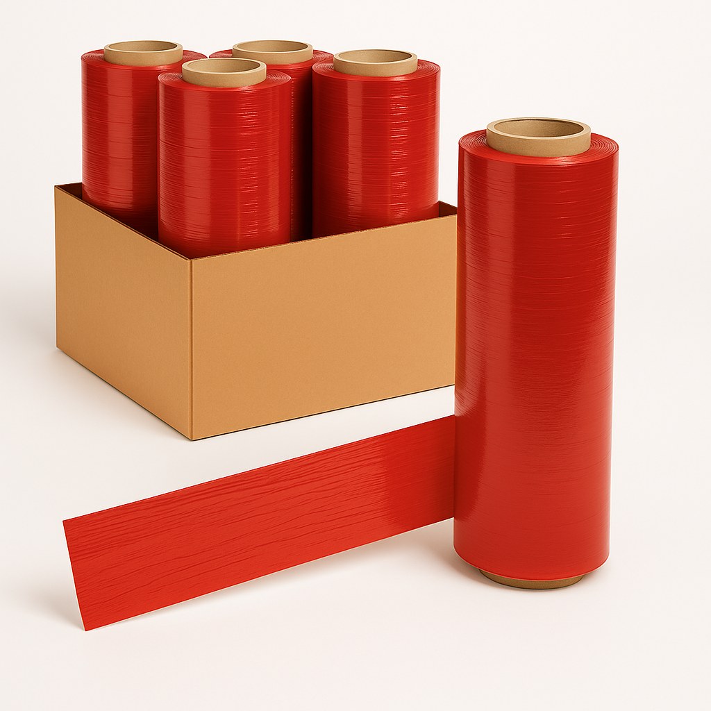 18"X1500' HAND STRETCH FILM 80GA RED 48CS/PLT