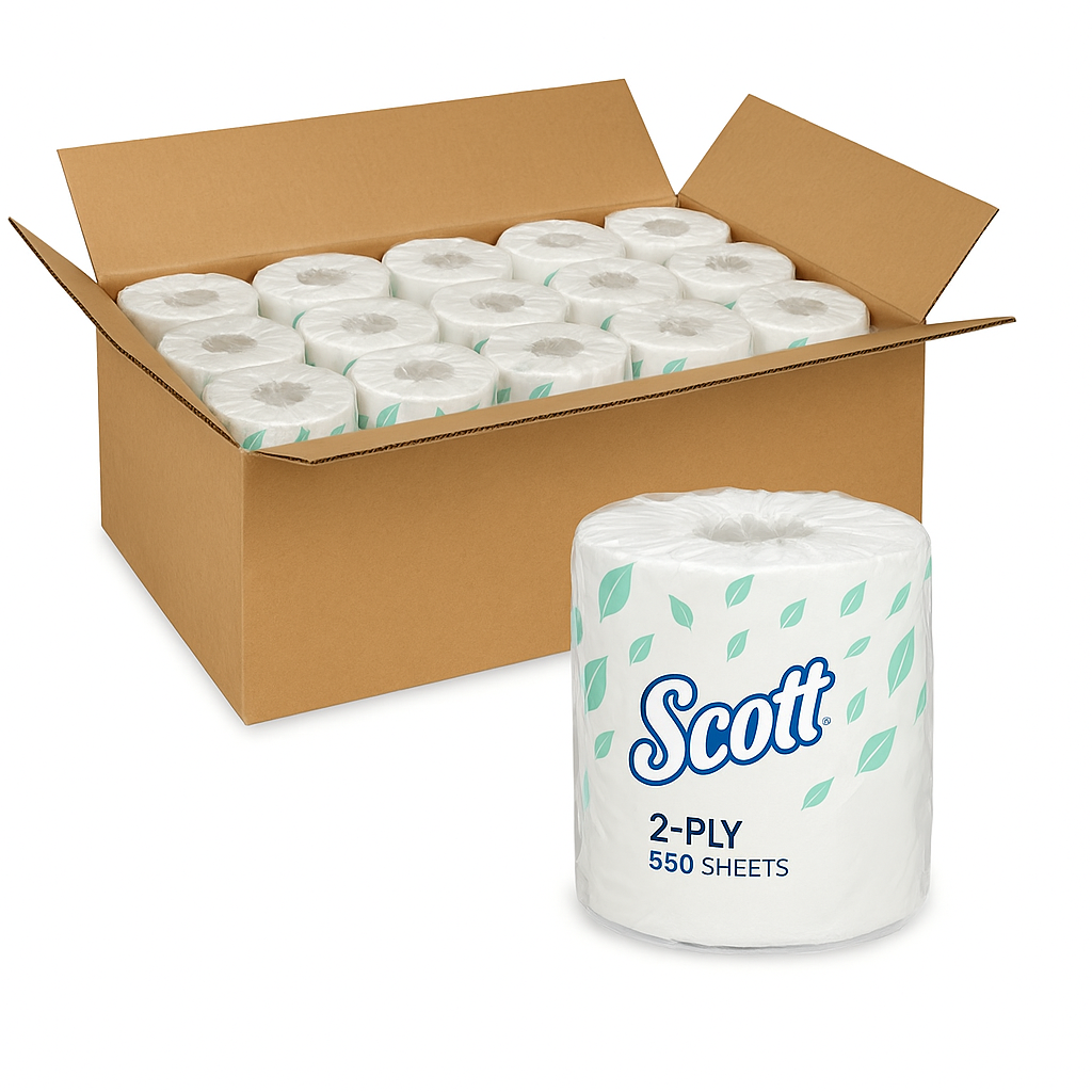 KCC04460 SCOTT TOILET TISSUE 2-PLY WHITE 550SH 80RL/CS