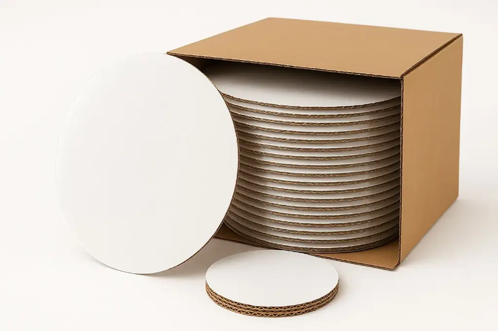 14" CORRUGATED GREASE-PROOF CAKE CIRCLE BRIGHT WHITE 100 PCS/CS