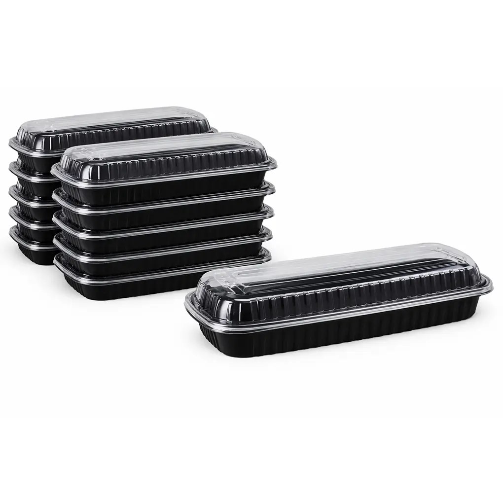  FULL SLAB  RIB CONTAINER WITH CLEAR OPS LID BLACK 100/CASE