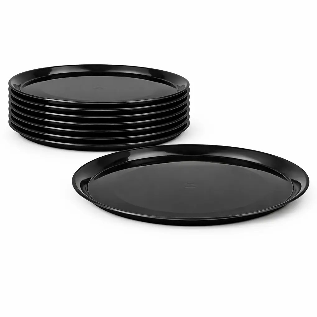 FINELINE SETTINGS 12 ROUND CATERING TRAY BLACK 25/CASE