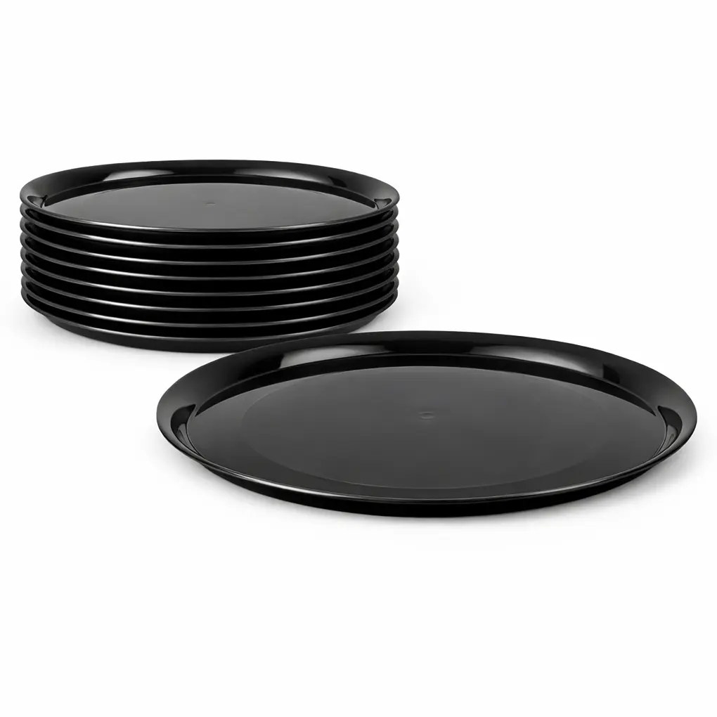 FINELINE SETTINGS 18 ROUND CATERING TRAY BLACK 25/CASE