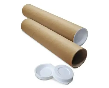 3X56 HEAVY-DUTY MAILING TUBES 0.125" WITH CAPS KRAFT 24/CS