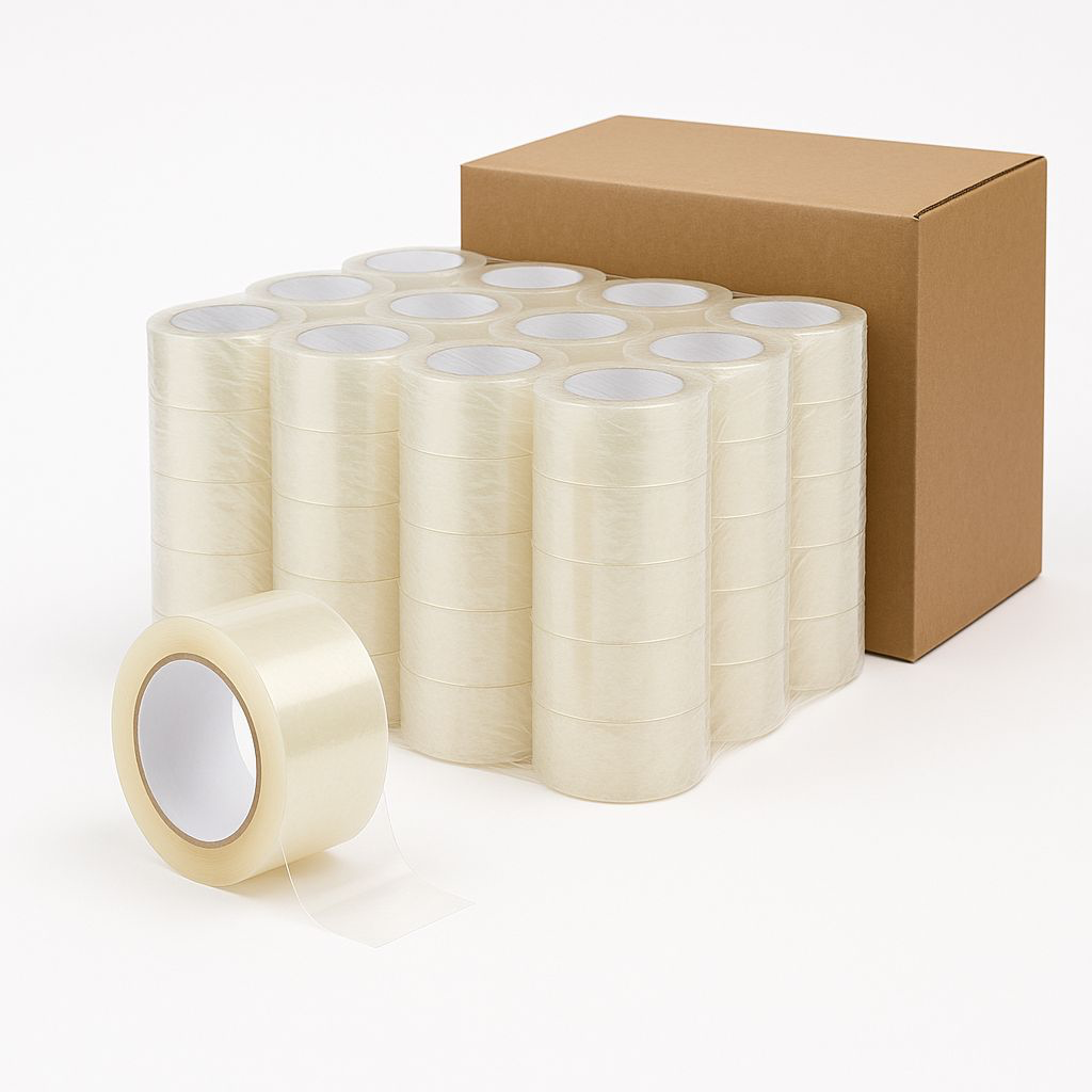 4"X72YD ACRYLIC TAPE 2MIL CLEAR 18RL/CS