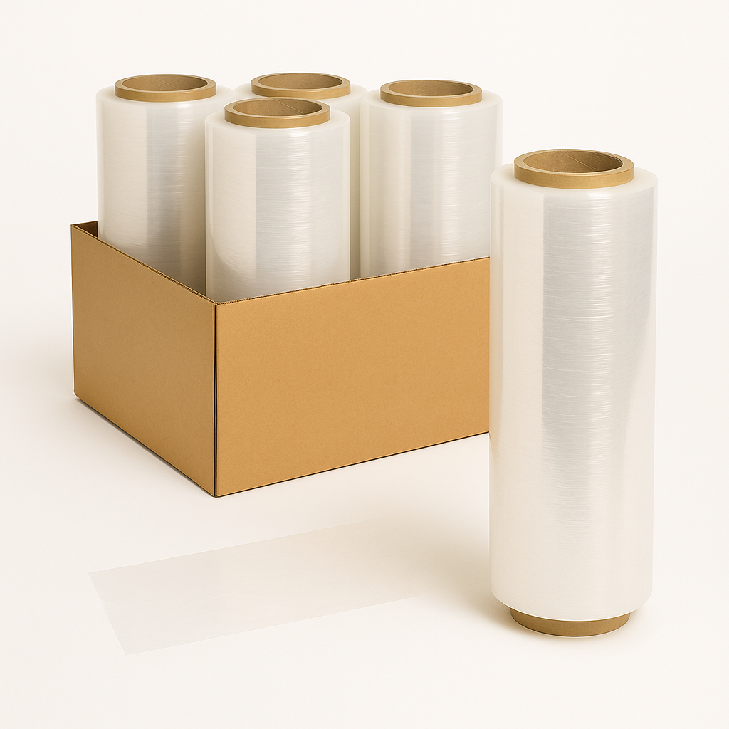 12"X1500' HAND  STRETCH FILM CAST 70GA CLEAR 4RL/CS 80CS/PLT