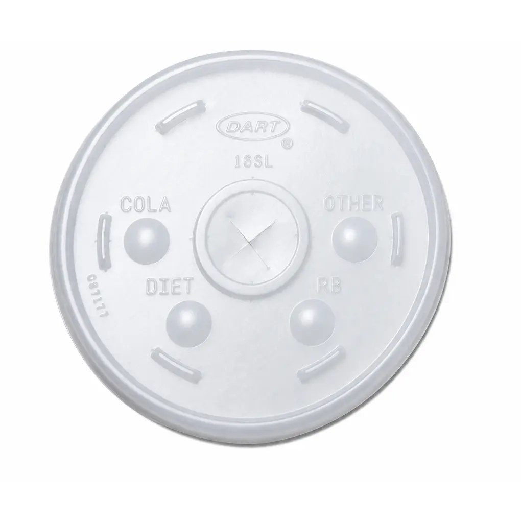 16SL LID WITH STRAW SLOT TRANSLUCENT 1000/CS