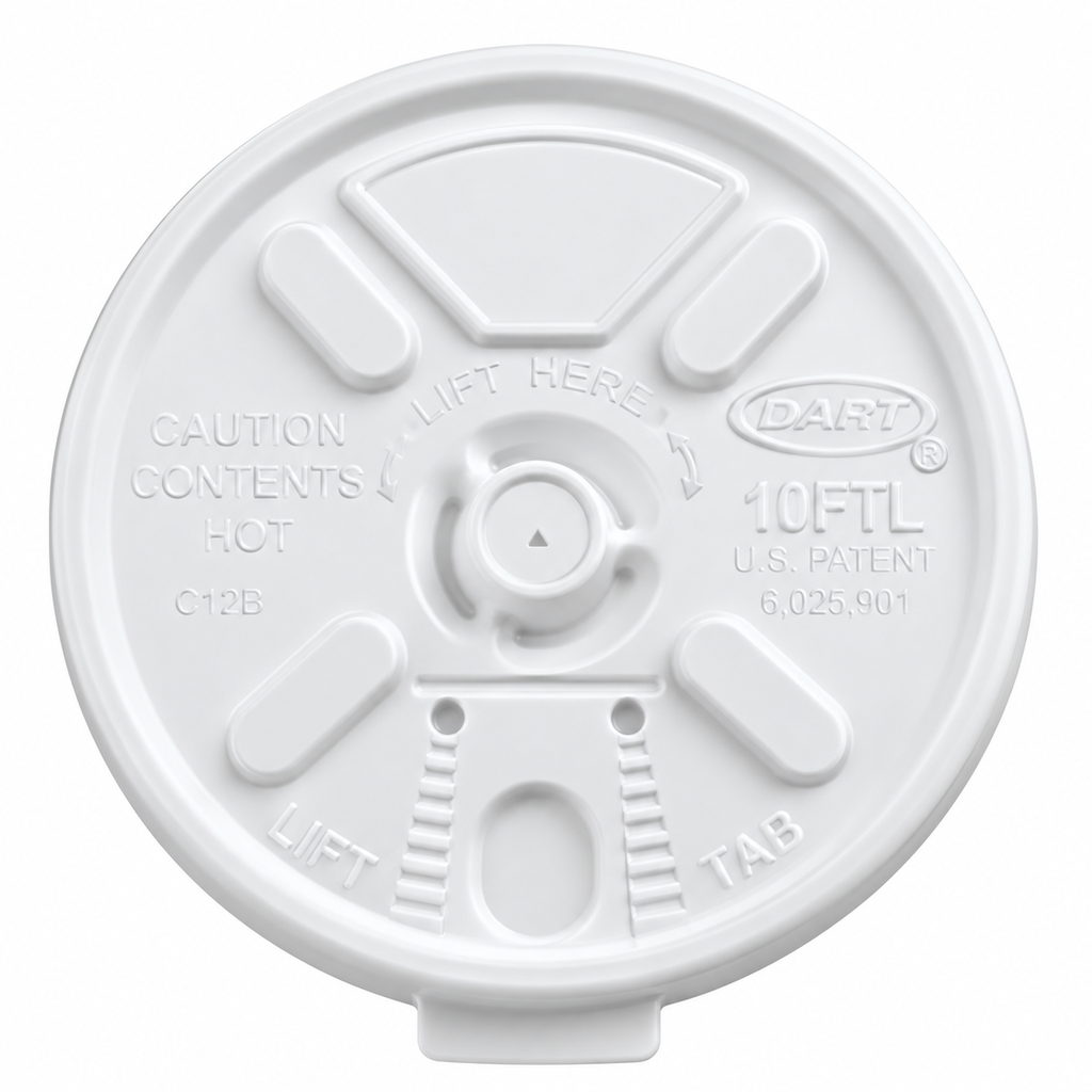 10FTL DART LIFT N' LOCK LID WHITE 1000/CS