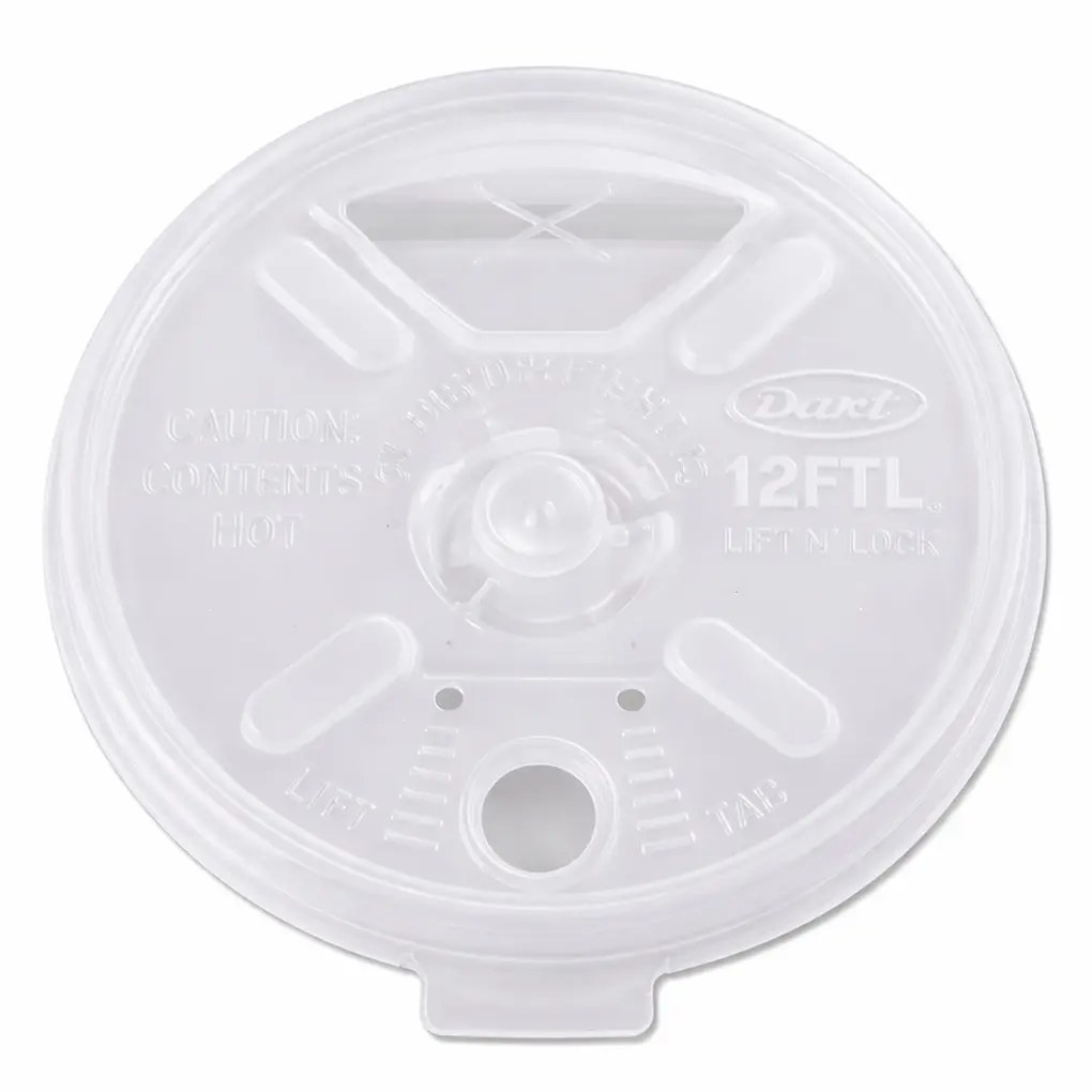 12FTL DART LIFT N' LOCK LID WITH STRAW SLOT TRANSLUCENT 1000/CS