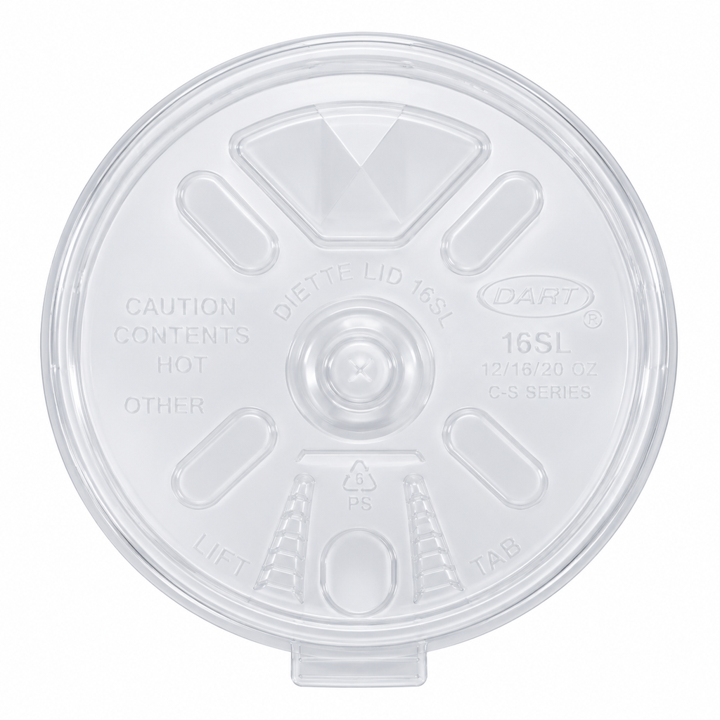 12FTL DART LIFT N' LOCK LID WITH STRAW SLOT TRANSLUCENT 1000/CS