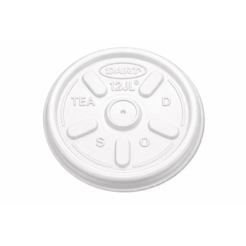 Dart 12JL White VENTED LIDS WHITE 1000/CS