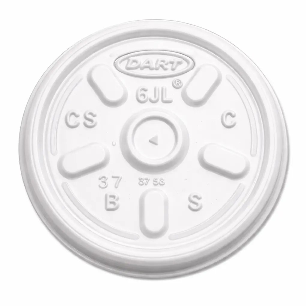 6JL DART VENTED LIDS WHITE 1000/CS