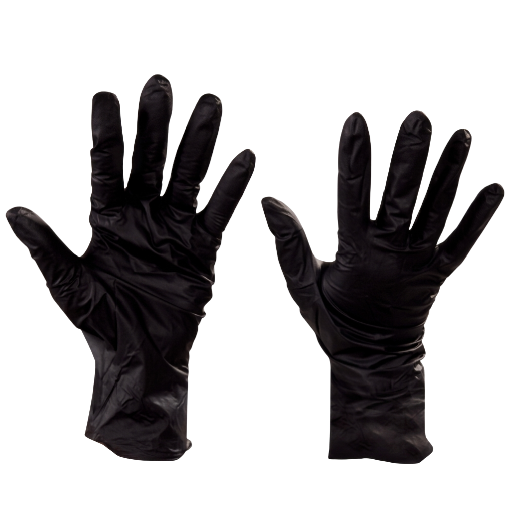 POWDER-FREE NITRILE GLOVES 5MIL LARGE  BLACK 100/BX