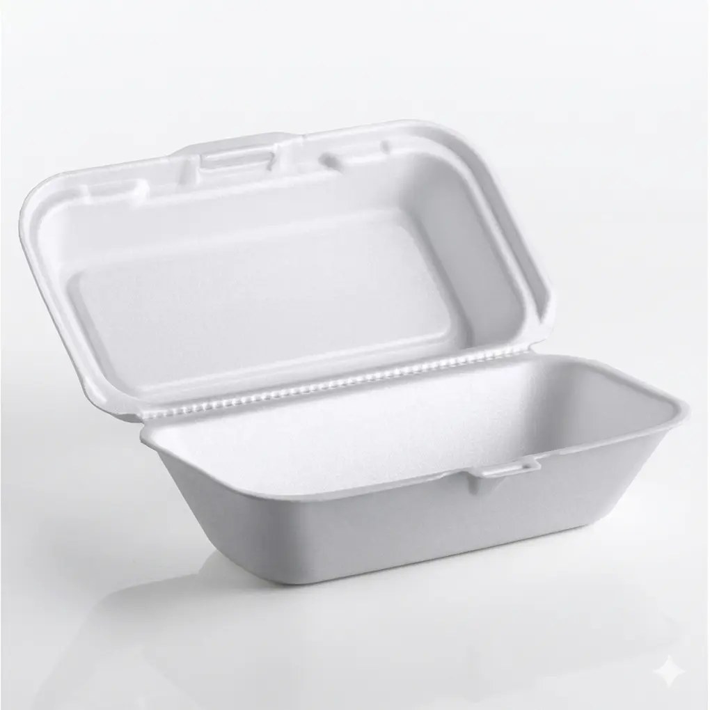 10X5X3 HOAGIE FOAM HINGED LID WHITE 500/CS