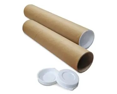 2X36 MAILING TUBES 0.060" WITH CAPS KRAFT 50/CS