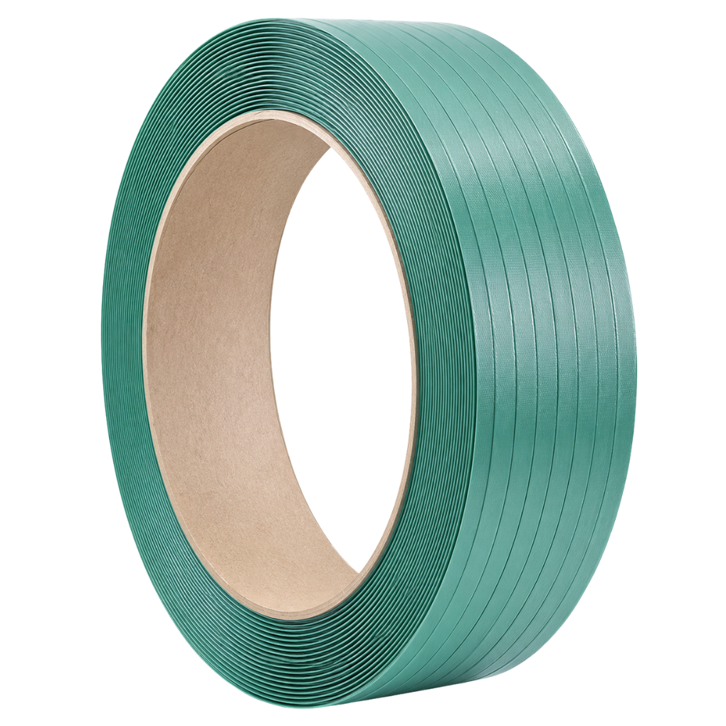 5/8X4000'X.035 POLYESTER STRAPPING EMBOSSED GREEN