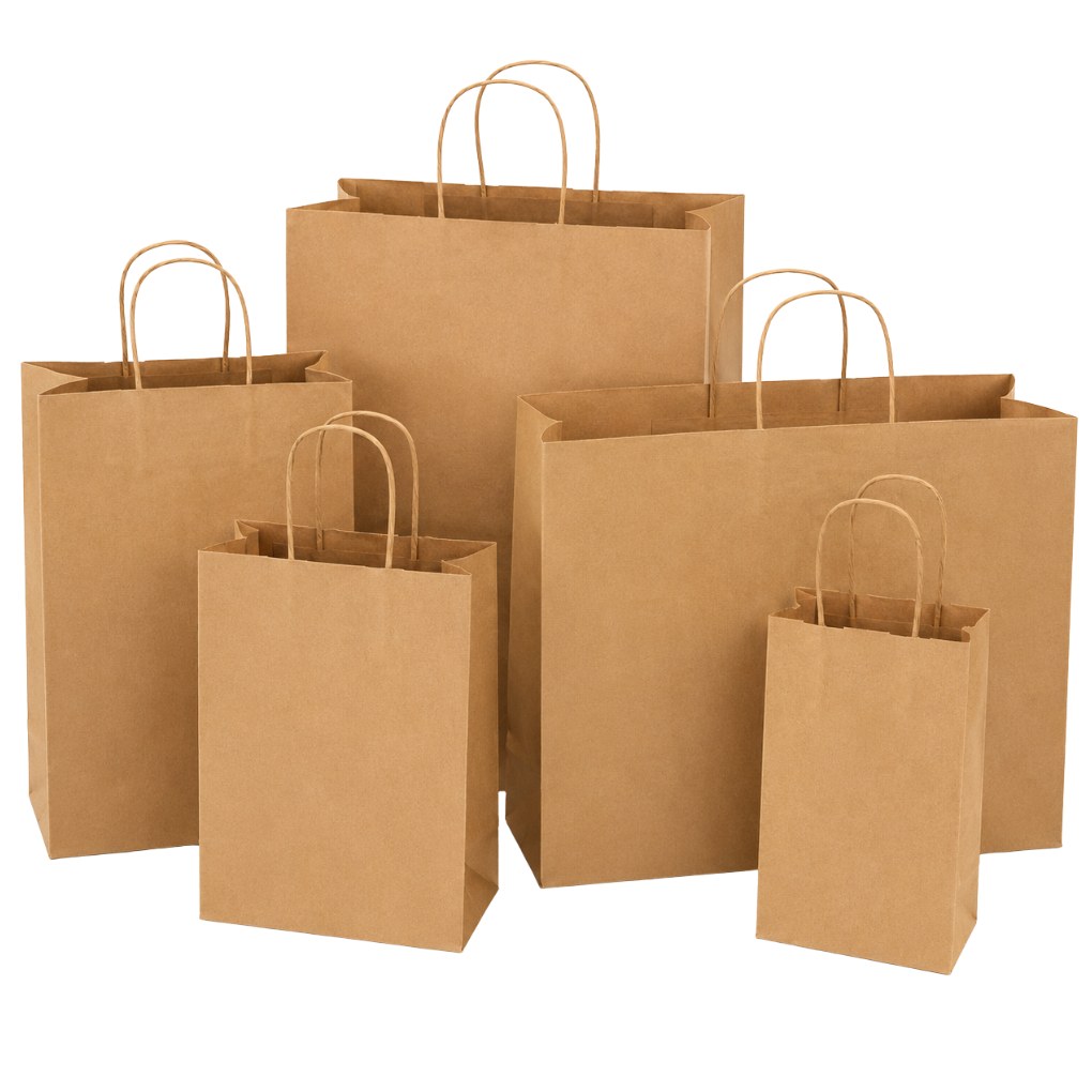 10X7X12 PAPER BAGS WITH HANDLE BROWN 250/CS