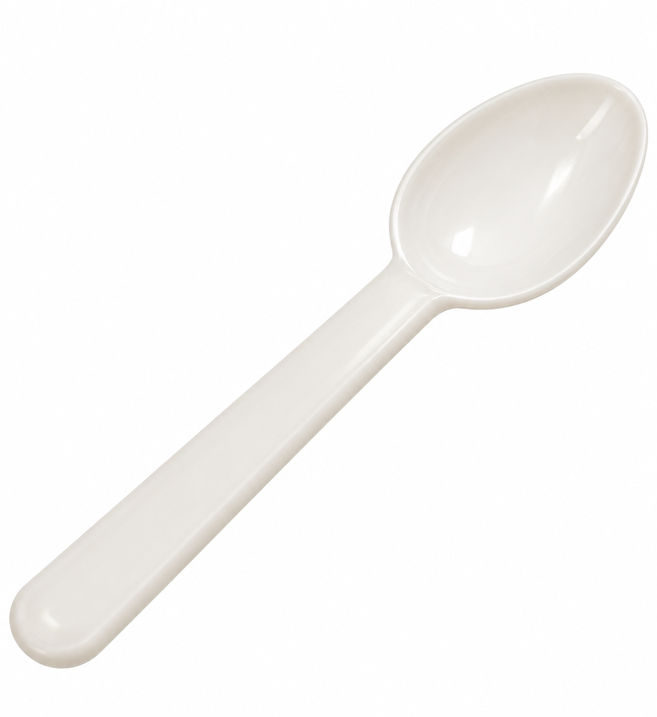 3" HEAVY WEIGHT TASTER SPOON WHITE 3000/CS