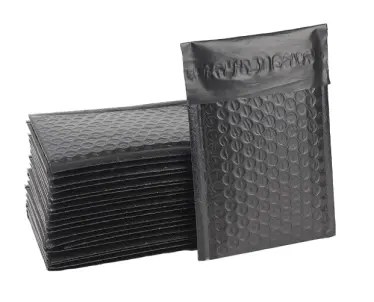 7"X6.75" POLY BUBBLE MAILERS SELF SEAL BLACK 72 PCS/ CASE