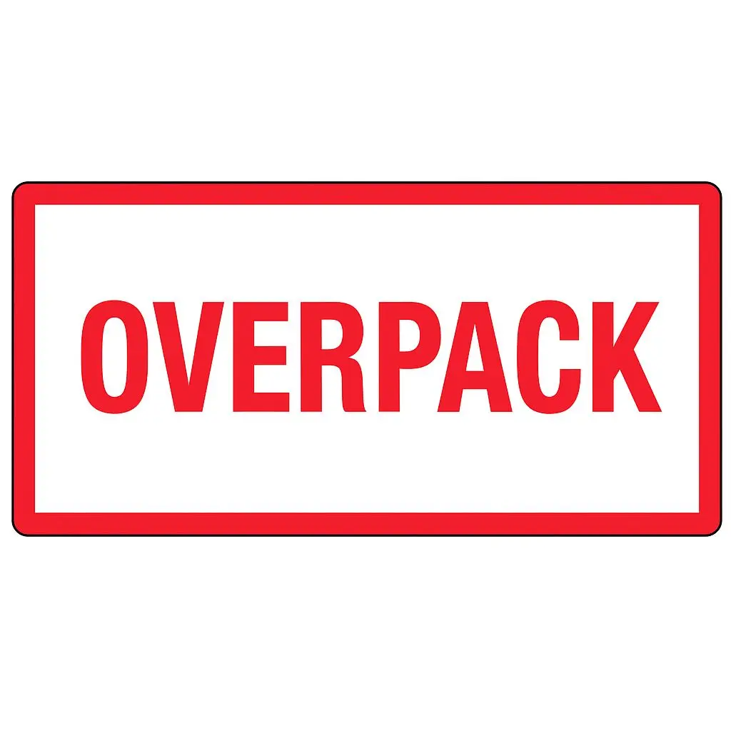 2.5X6 OVERPACK LABEL RED/WHT 500/RL