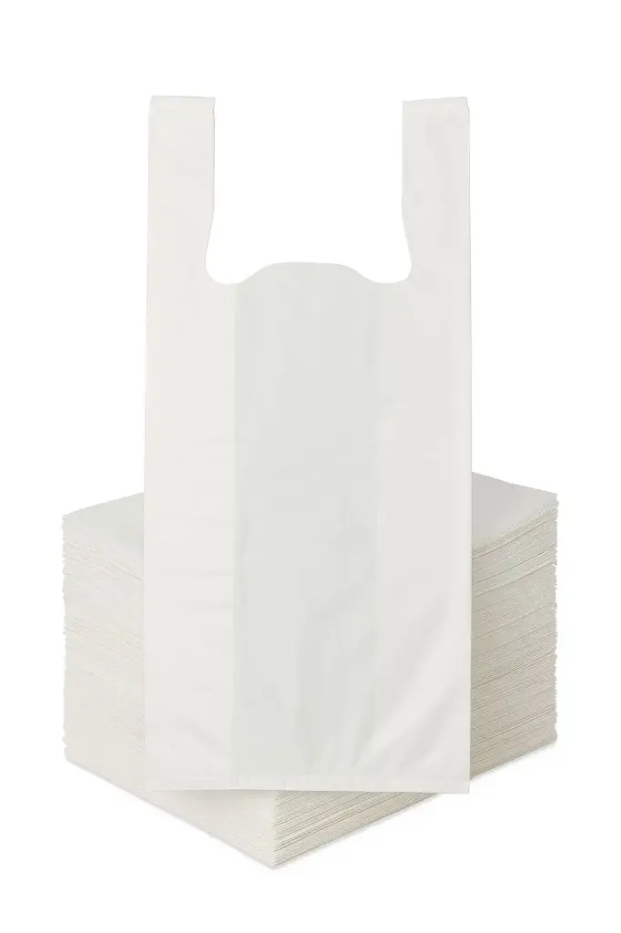 8X4X16 T-SHIRT SHOPPING BAG MIC 13.5 WHITE 1000/CS