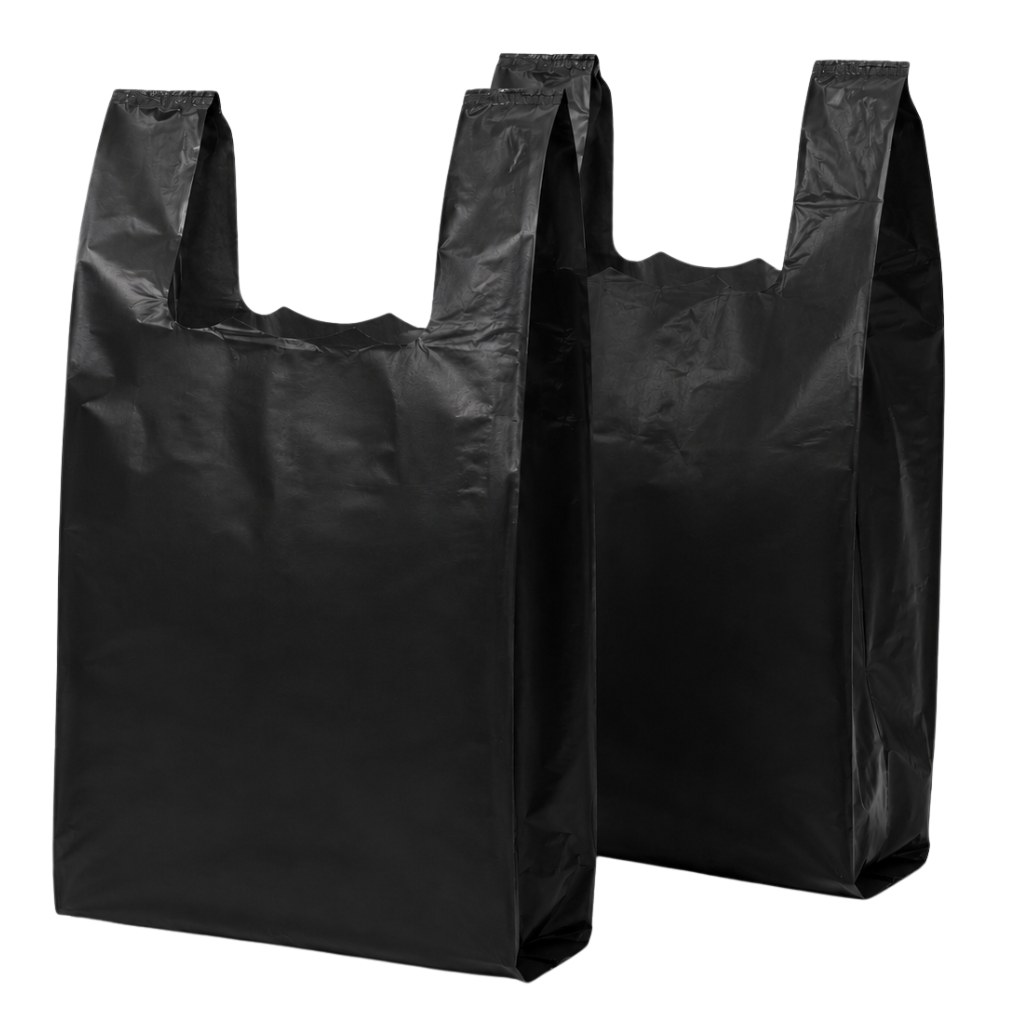 11.5X6.5X22 T-SHIRT SHOPPING BAG MIC 12.5 BLACK 1000/CS