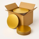 14" CORRUGATED GREASE-PROOF CAKE CIRCLE GOLD 100 PCS/CS