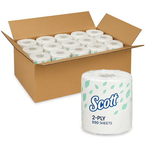 [JSTISSUE-UR2PLYSCOTT] KCC04460 SCOTT TOILET TISSUE 2-PLY WHITE 550SH 80RL/CS
