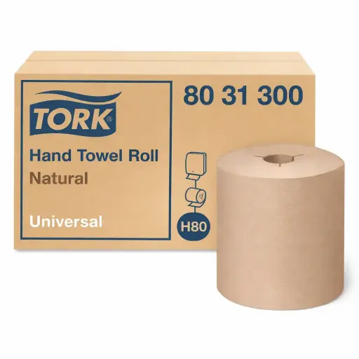 [TOWEL-08800TORK] 8X800 TOWEL ROLL TORK H80 1-PLY UNIVERSAL, HARD, NATURAL 6/CS