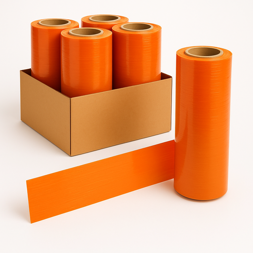 [SFH-18150080GAORANGE] 18"X1500' HAND STRETCH FILM 80GA ORANGE 48CS/PLT 