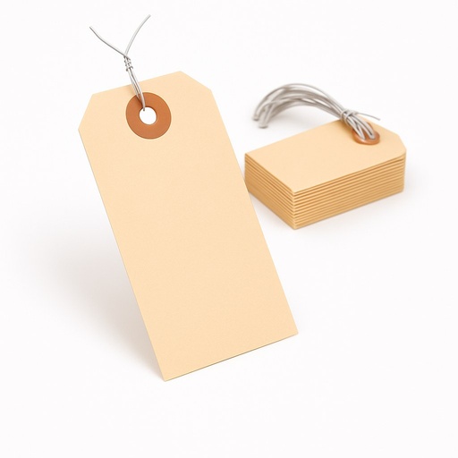 4 3/4 X 2 3/8" MANILA SHIPPING TAGS #5 13 PT. PRE-WIRED 1000/CS