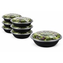 160 OZ SALAD BOWLS WITH LIDS BLACK 25/CASE