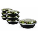80 OZ SALAD BOWLS WITH LIDS BLACK 25/CASE
