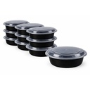 32 OZ DEEP ROUND MEAL PREP CONTAINERS BLACK 7 INCH 150/CASE