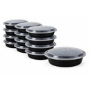 48 OZ 9 INCH MEAL PREP CONTAINERS ROUND BLACK 150/CASE