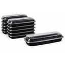  FULL SLAB  RIB CONTAINER WITH CLEAR OPS LID BLACK 100/CASE