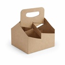4 CUP CARRIER - FLAT PACK KRAFT 200/CASE