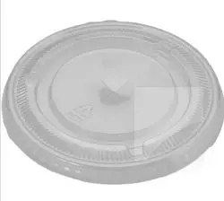 Flat Clear Lid with Straw Slot 107 mm