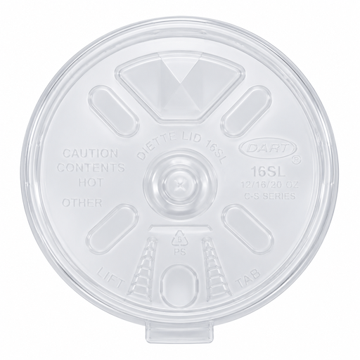 12FTL DART LIFT N' LOCK LID WITH STRAW SLOT TRANSLUCENT 1000/CS