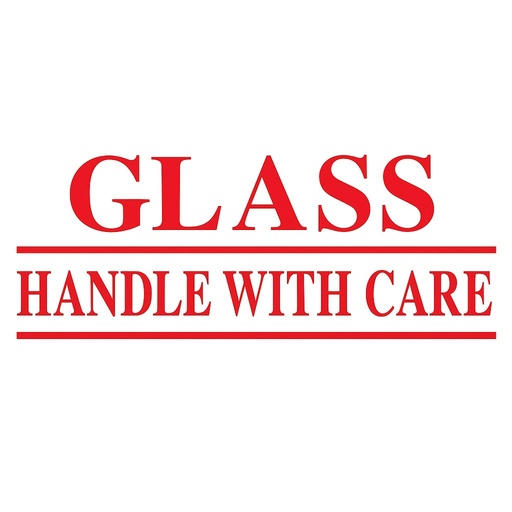 2X55YRDS TAPE - "GLASS-HANDLE WITH CARE" 36/CS 