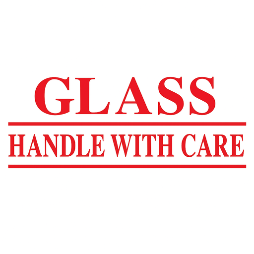 [TAPE-255GLASS] 2X55YRDS TAPE - "GLASS-HANDLE WITH CARE" 36/CS 