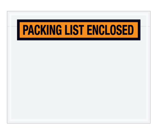 [ENV-4.506PANELFACEORANGE] 4.5X6  "PACKING LIST ENCLOSED" ENVELOPE  ORANGE PANEL FACE 1000 PCS/CS