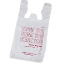 12X7X23 LARGE T-SHIRT SHOPPING BAG WITH THANK YOU PRINTED WHITE 500/CS