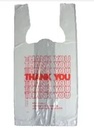10X6X20 T-SHIRT SHOPPING BAG WITH THANK YOU PRINTED WHITE 500/CS