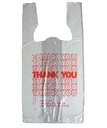 8X4X16 T-SHIRT SHOPPING BAG WITH THANK YOU PRINTED WHITE 1000/CS